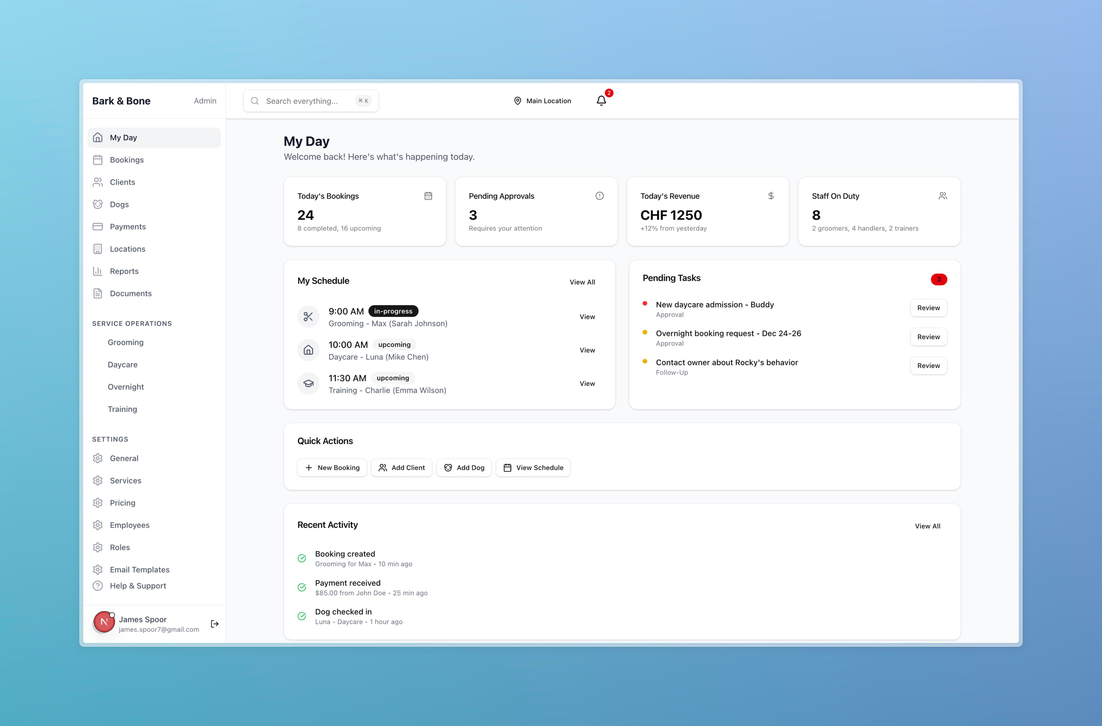 barkbase Admin Dashboard